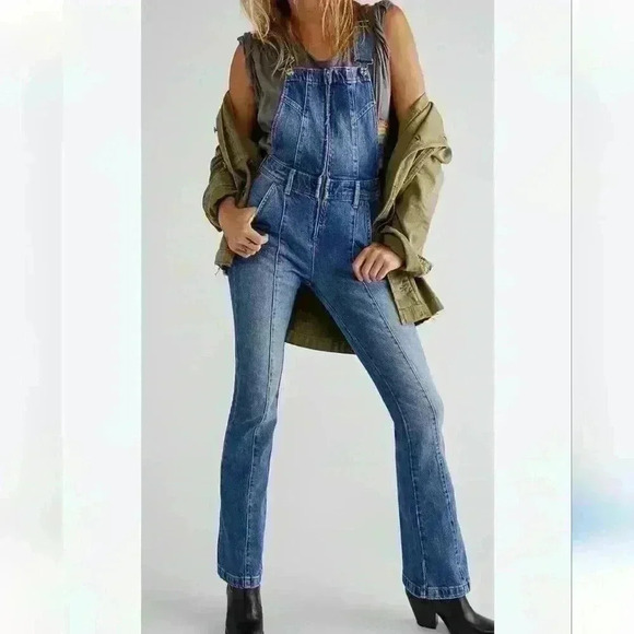 Vanilla Star Slim Bootcut Zip Front Overall